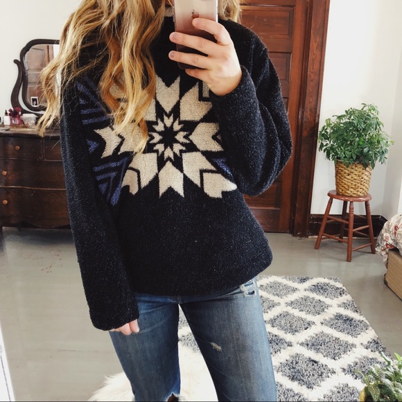 Vintage Sweaters - Vintage Sherpa Oversized Sweatshirt Sweater